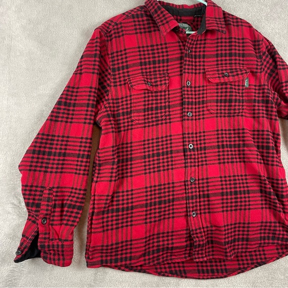 Woolrich Shacket Mens XL Red Plaid Check Flannel Button Up Long Sleeve Pockets - Picture 2 of 15